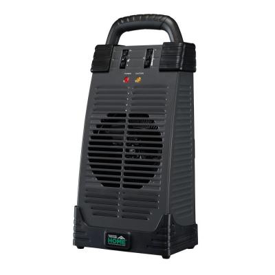 4,600 BTU Ceramic Electric Portable Utility Tower Heater with Handle - Black